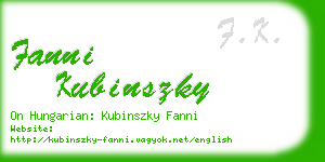 fanni kubinszky business card